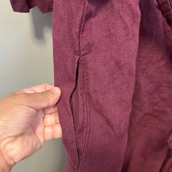 Len.OK Linen Long Dress Wild Orchid Purple Lagenlook Belted Waist Midi, Size S - Picture 6 of 6